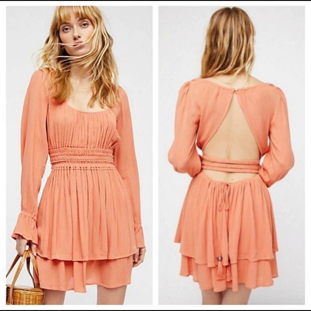 Free People Much Ado Mini Dress | XS | Coral